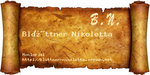 Blüttner Nikoletta névjegykártya